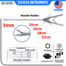 ELEVEXA Laparoscopy 3mm Needle Holder Straight Laparoscopic 20cm 24cm 28cm