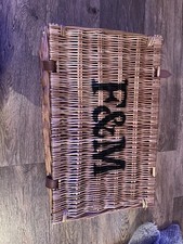 Fortnum & Mason Wicker Basket Hamper Size 43 x 27 x 20 cm F&M Medium Straps