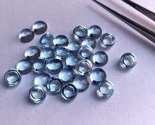 Sky Blue Topaz 8mm Round Cabochon Gemstone Making For Jewelry