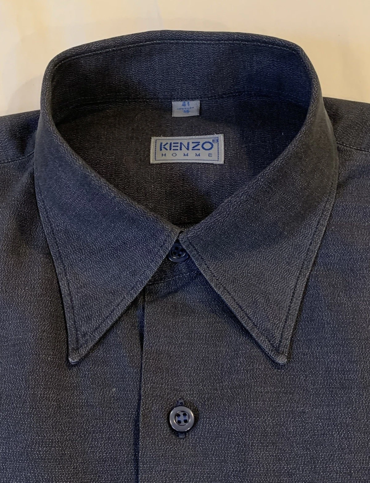 Kenzo Homme Camicia con colletto a bottoni nascosto Uomo collo 16 taglia 41 Blu