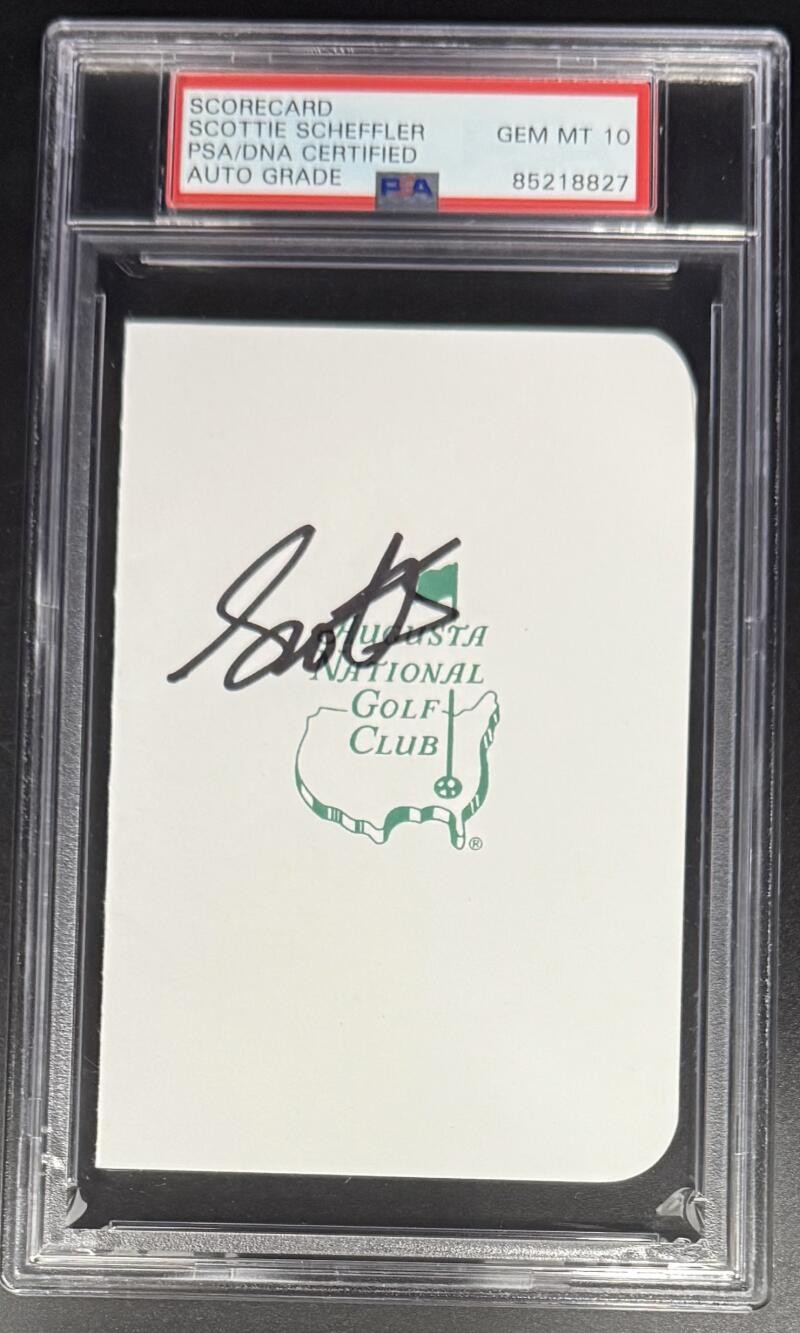 Scottie Scheffler Masters Signed Autograph PSA/DNA MT 10 Encapsulated Scorecard view 4