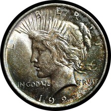 1922 Peace Dollar AU/BU Toned
