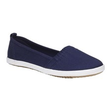 Women's Basic Editions Dakota Flats Slip-On Cotton Casual Shoes - 8, Navy #A354