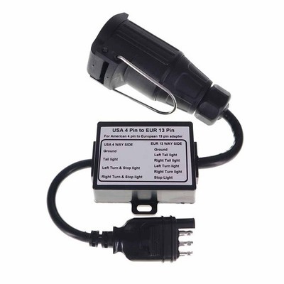 Trailer Connector American 4-pin to European 13-pin Conversion Connector *hu