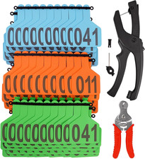 150Pcs Z Tags 1-Piece Cattle Ear Tags with Number 001-050 for Livestock Sheep