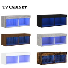 Wall Mounted TV Cabinet Media Entertainment TV Stand RGB LED Lights Wall Unit