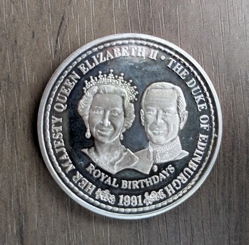 1991 1oz 999 Silver Royal Birthdays, Silver Proof Coin, Turks & Caicos Islands