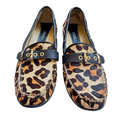 NWOT vaneli Women's calf hair Leopard Ballet Flats Size 8.5 Multicolor Casual