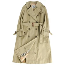 Burberry Vintage Burberrys Coat Trench Cotton Back Check Women's M Used MOLO-0