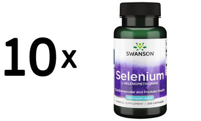 10 x Swanson Selenium (L-Selenomethionine), 100mcg - 200 caps (49,97 EUR/kg)