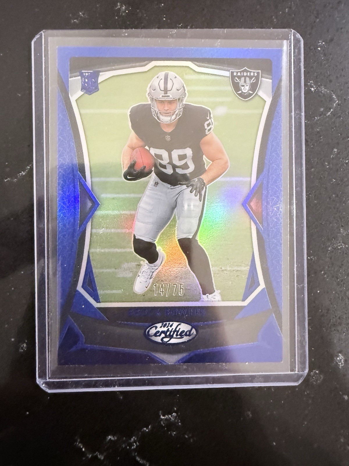 Panini 2024 Certified Rookies Brock Bowers #110 Blue Mirror /75 Raiders NFL RC