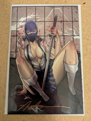 NINJETTES 1 NATE MELENDEZ Signed NM EXCLUSIVE VIRGIN DYNAMITE COMICXPOSURE 2022