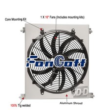 Aluminum Shroud 16 120w Fan Fit 1932 Ford Model B 3.3l L4 Flathead V8 Engine Aluminum Shroud 16 120w Fan Fit 1932 Ford Model B 3.3l L4 Flathead V8 Engine