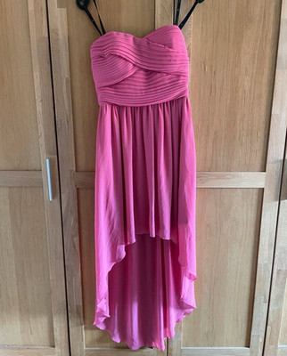 Marie Lund Copenhagen Abendkleid Hi-Low trägerlos rosa Gr. 36 asymmetrisch