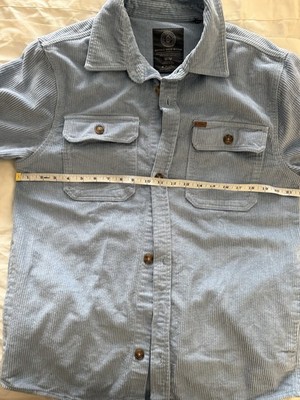 Buffalo David Bitton Corduroy Shirt Jacket Baby Blue, Hand Pockets, Size M