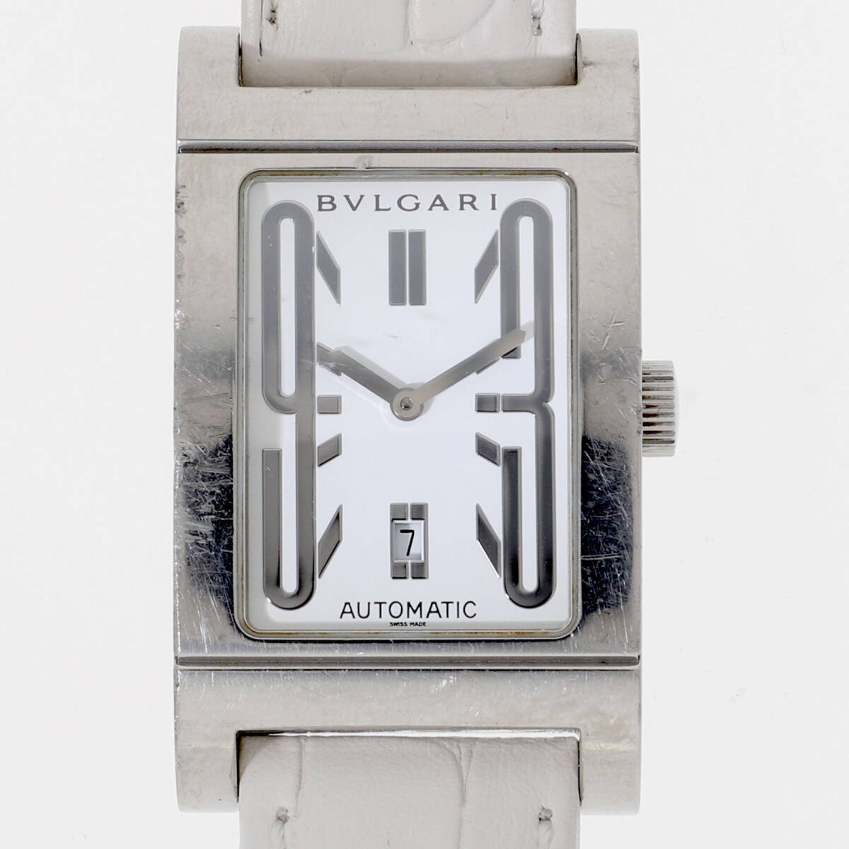 Bvlgari Rettangolo Stainless Steel Quartz Analog Display White Dial Watch BVLGARI Rettangolo RT45S Stainless steel White Switzerland  main image 2
