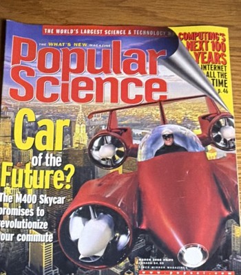 Popular Science March 2000 Car of the Future? M400 Skycar Cover, Illustrated