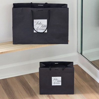 2 Authentic Saks 5th Avenue Paper Shopping Bags Totes