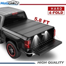 5.75.8ft 4-fold Hard Tonneau Cover For 2009-2026 Ram 1500 Truck Bed W Led Lamp