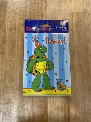 Franklin the Turtle Vintage Thanks! Qty 8 Thank You Notes DesignWare