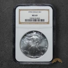 1994 American 1oz Silver Eagle  $1 - NGC MS69 - Philadelphia