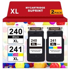 PG-240 XL/CL-241 XL Ink Cartridges Replacement for Canon 240XL 241XL Combo Pa...