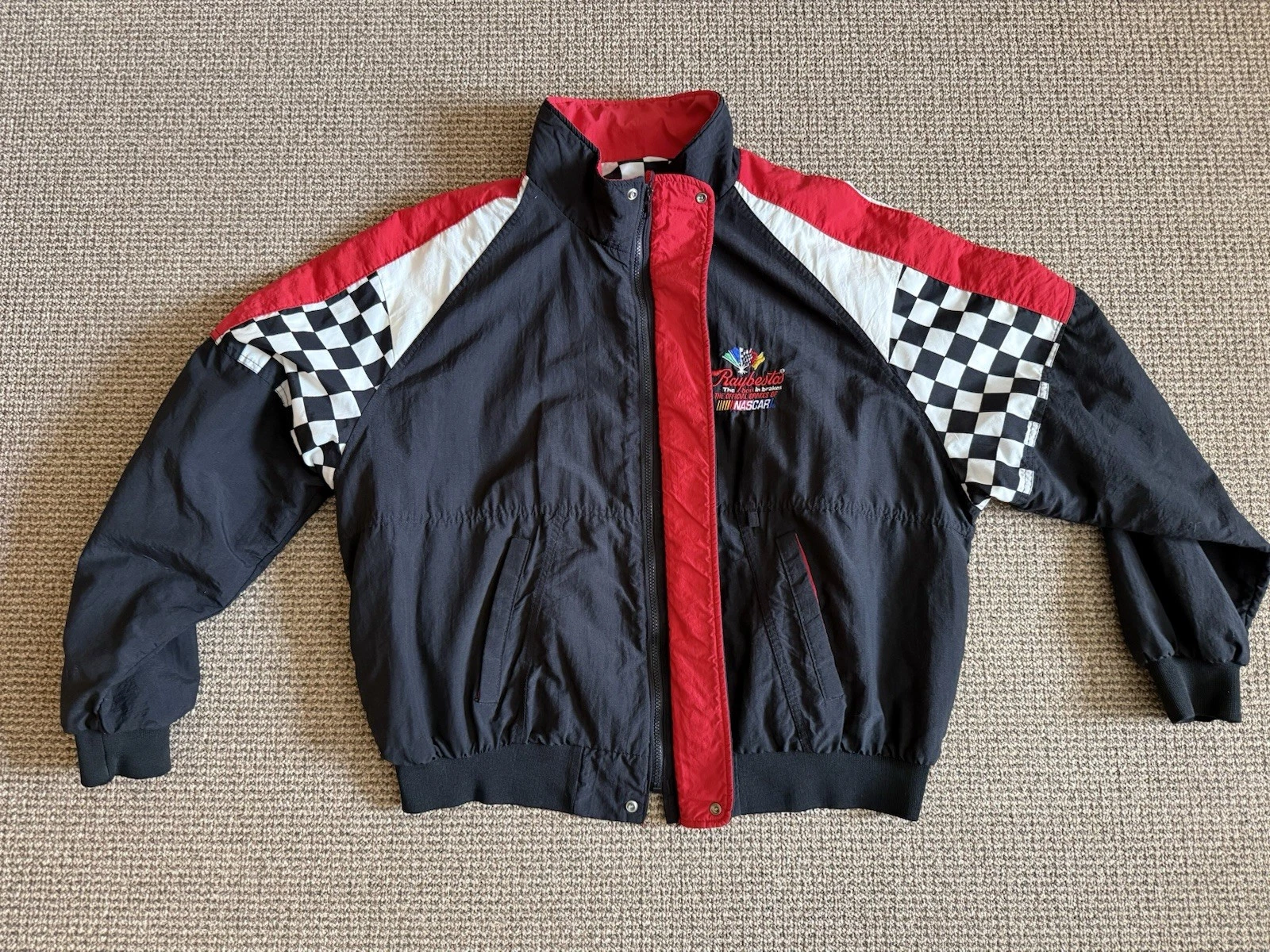 VTG 90’s NASCAR Raybestos Motorsport Racing Jacket XXL Swingster Nylon Checkered - product detail image 4