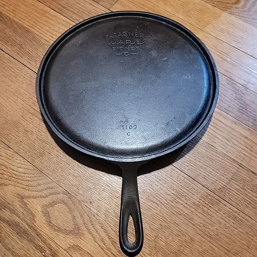 Wagner Ware Sidney 0 Cast Iron 10" Round Griddle 1109C pan skillet 1924-35