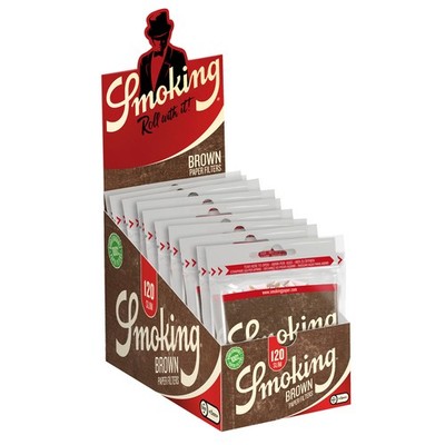 Box Smoking Paper Filters Brown Slim Size 10 Packungen à 120 Stück