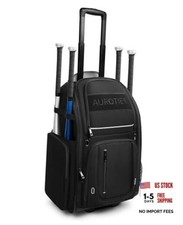 Rolling Baseball Bag with Wheels, Large All-Terrain Wheeled Softball Bag Black