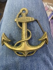 Brass Naval Belt Buckle Made In Taiwan Vintage