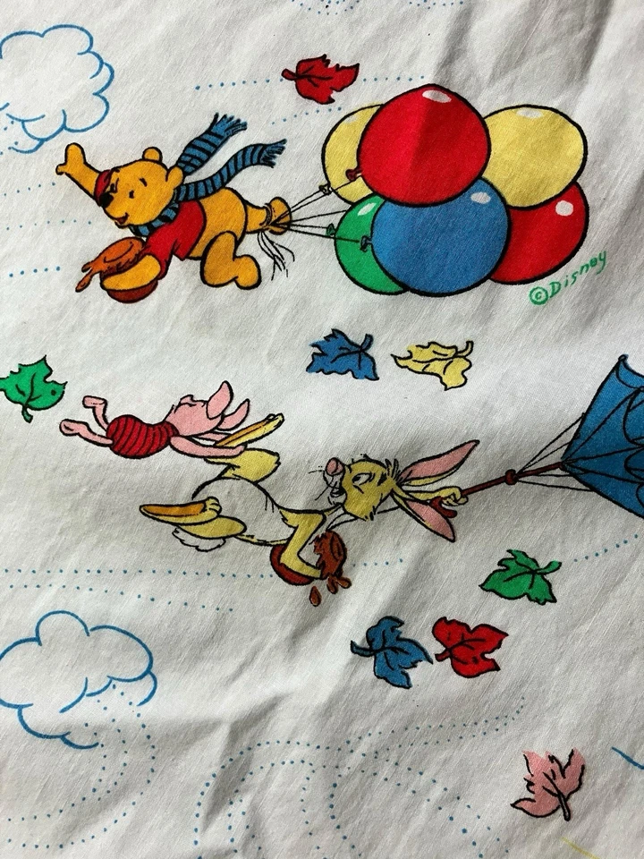 De colección Disney Sears Winnie the Pooh Cuna Ajustada Niño Sábana Blustery Day Foto 4 de 4