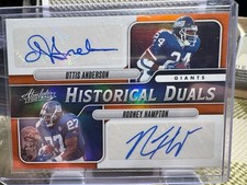 Ottis Anderson Rodney Hampton 2023 Absolute Historical Duals Auto #’d 15/50