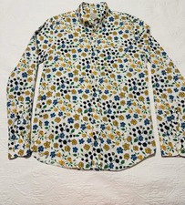 J.CREW Men's Secret Wash Poplin Shirt, Slim Fit, Size Small, 100 Cotton, Floral