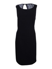 Vince Camuto Women's Beaded Back Sheath Dress (10, Black)