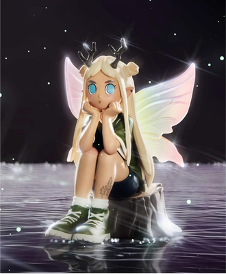 No.137★Premiumシリーズ⑨★レーザービーム★popx★ Pop Mart Peach Riot Punk Fairy Series Poppy- Tree Stump Figure