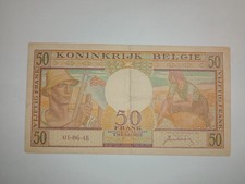 Belgium 50 Francs 1948 Good Condition Circulated Banknote World Money Pick#133