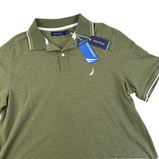 New Mens Nautica Performance Short Sleeve Polo Shirt Size Medium NWT Green