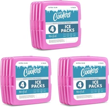 Cool Coolers by Fit + Fresh, Reusable & Long-Lasting Slim Ice Packs, Cold Packs 