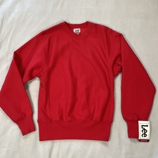 Vintage Lee Cross Grain Sweatshirt Mens Small Red Crewneck Made in USA