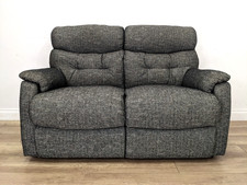 SOFA 2 Seater Grey Fleck Patterned Sewn In Cushions FREE DELIVERY