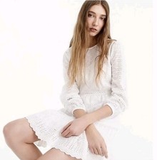 J.Crew White Eyelet Dress Sz 2 EC 