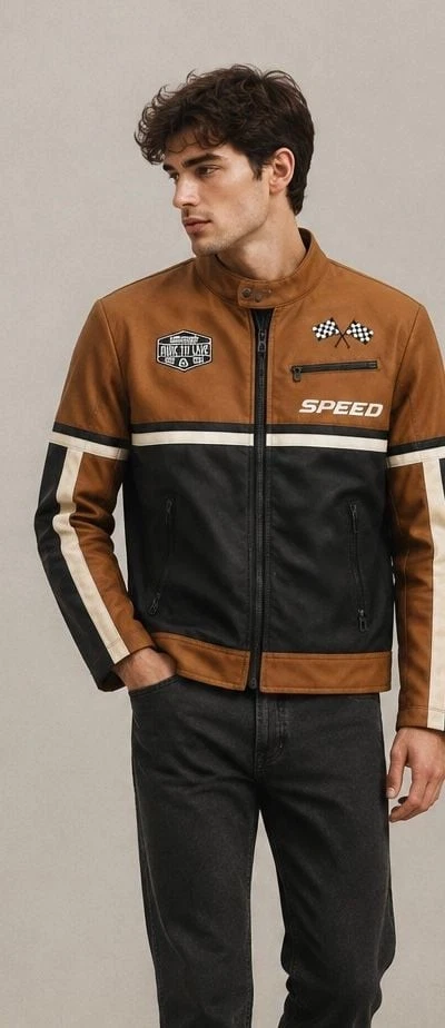 Distortion Motorcycle Jacket Size Medium Faux Leather image 1
