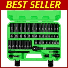 50-Pc SAE/Metric Impact Socket Set with Ratchet