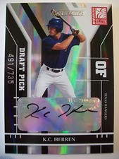 2004 DONRUSS ELITE DRAFT PICK K.C.HERREN,AUTO  RANGERS  # 491 / 735    BOX 18 !!