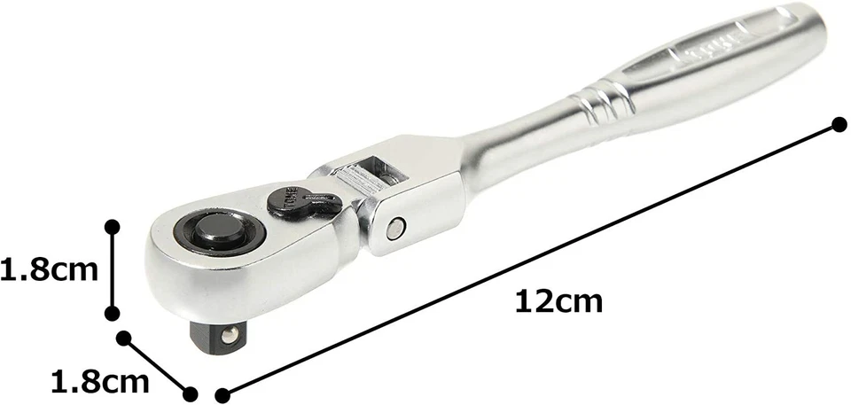 TONE 1/4" Ratchet Handle Flex Head Socket Hold Type 6.35mm Short - EX Long Japan - Image 4 of 4