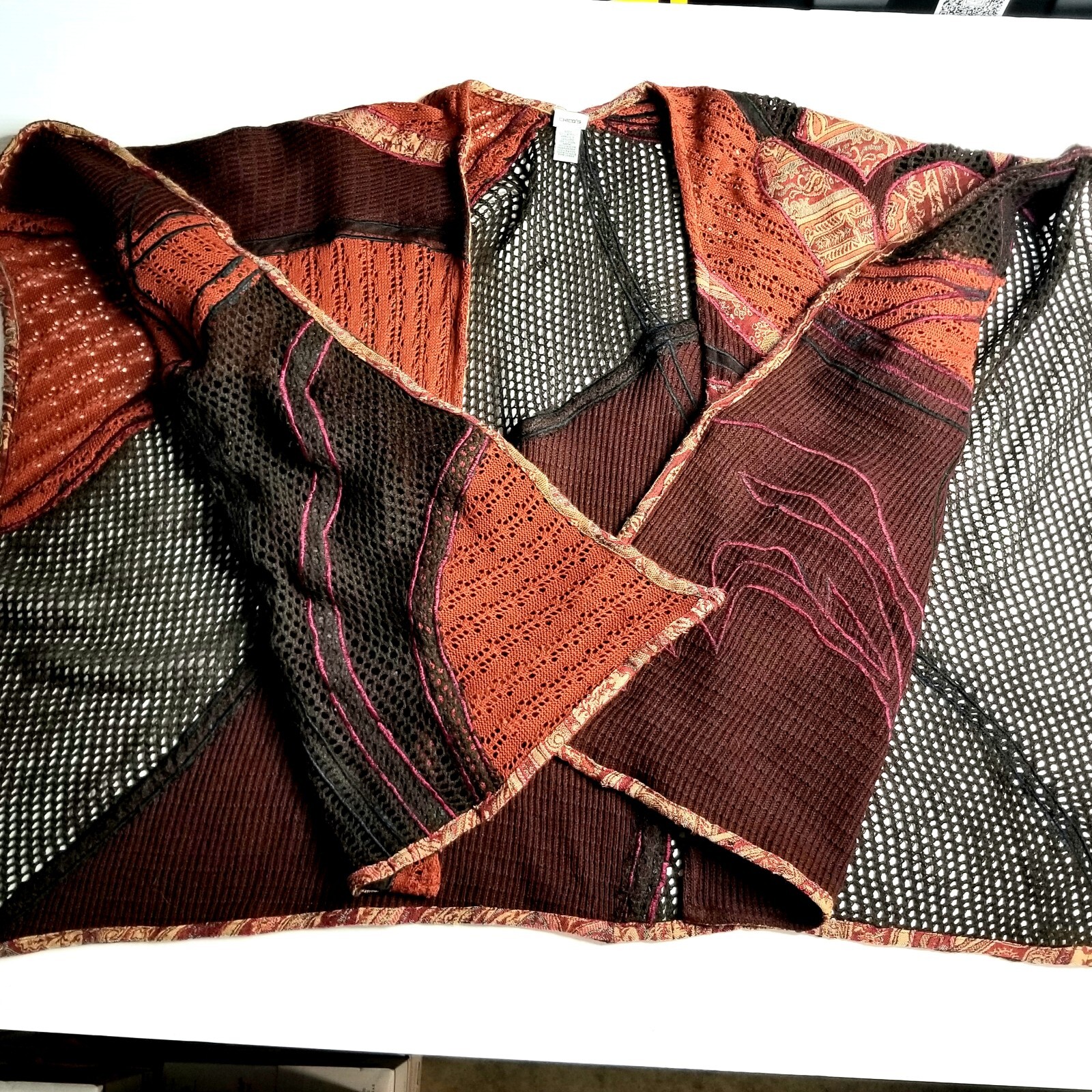 Chico's One Size Patchwork Wool Blend Bohemian Sh… - image 6