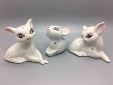 3 x Cute little Ceramic Slipware cat Figurines