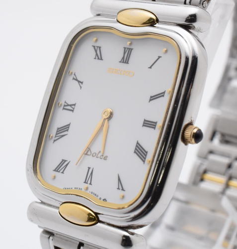▶️Vintage【N MINT】 SEIKO Dolce 9530-5050 Silver Quartz Mens Watch JAPAN