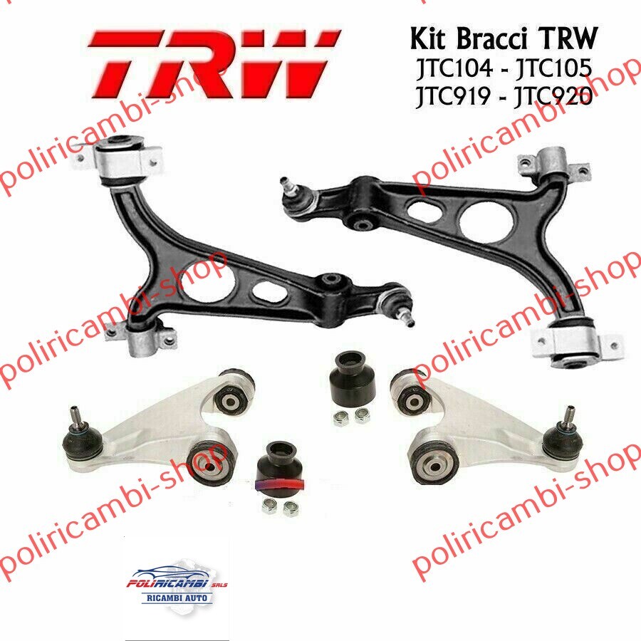 Kit Bracci Sospensione Anteriori Rinforzati Per Alfa Romeo 147, 156, GT - 10 Pezzi Completo